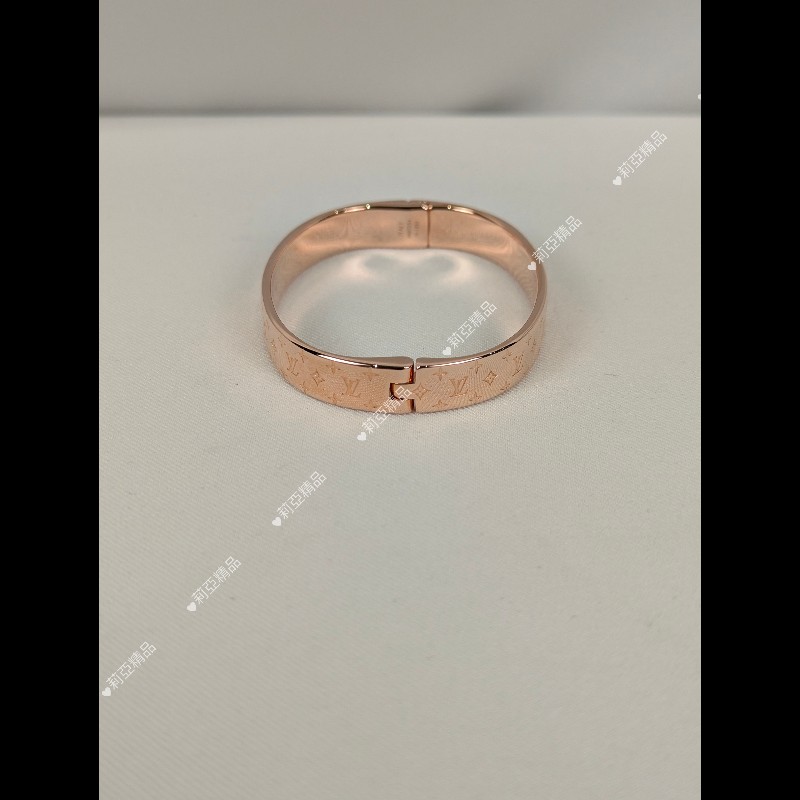 莉亞精品♡LV 玫瑰金滿印手環 尺碼M 近新閒置-5
