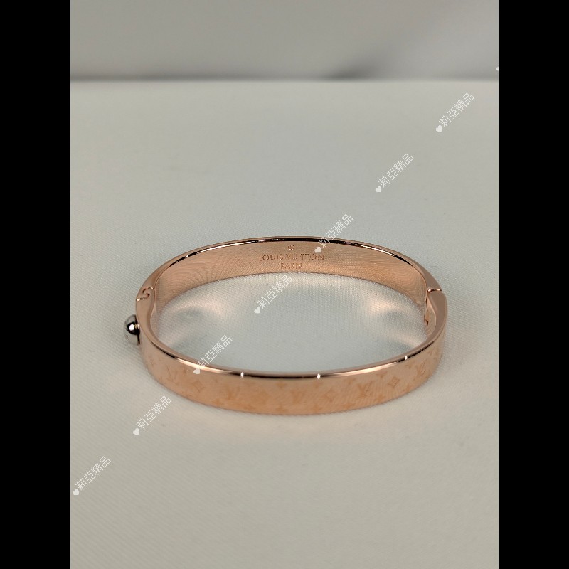 莉亞精品♡LV 玫瑰金滿印手環 尺碼M 近新閒置-6