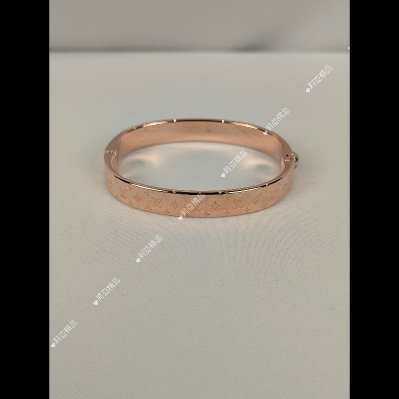 莉亞精品♡LV 玫瑰金滿印手環 尺碼M 近新閒置-7