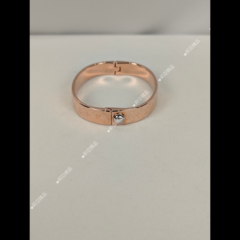 莉亞精品♡LV 玫瑰金滿印手環 尺碼M 近新閒置-8