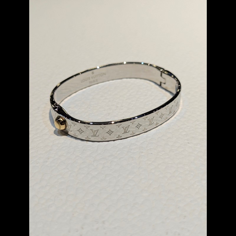 莉亞精品♡LV 銀滿印手環 尺碼M 近新閒置-0
