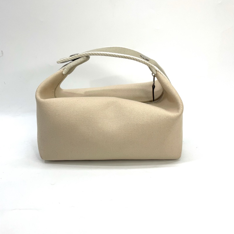 Hermes 米白帆布銀釦Bride a Brac PM 飯盒包-1