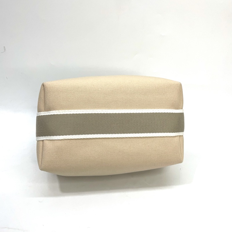 Hermes 米白帆布銀釦Bride a Brac PM 飯盒包-4