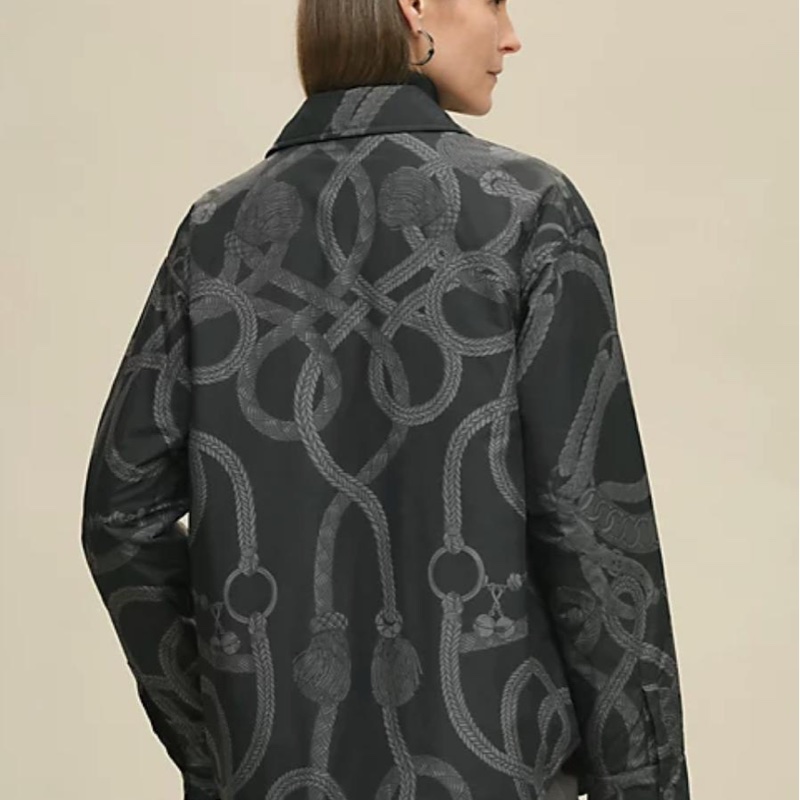 愛馬仕秋冬二五雙面間棉博外套/ 灰黑色/ 38 (全新品)-2