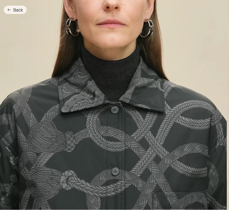 愛馬仕秋冬二五雙面間棉博外套/ 灰黑色/ 38 (全新品)-3