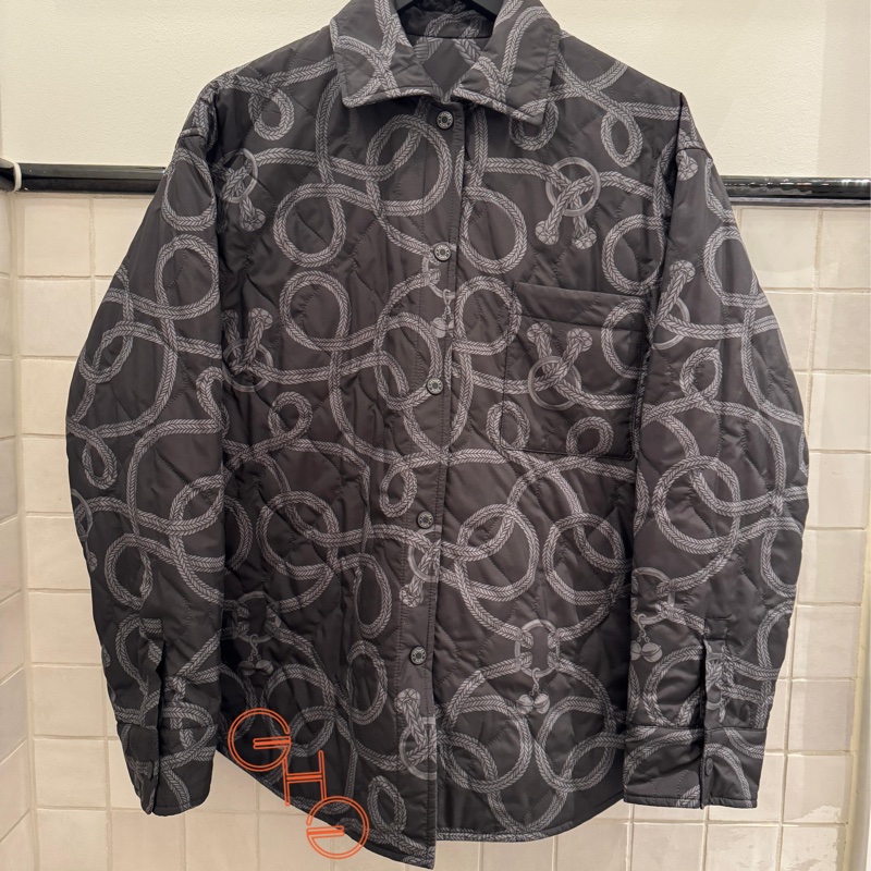 愛馬仕秋冬二五雙面間棉博外套/ 灰黑色/ 38 (全新品)-6