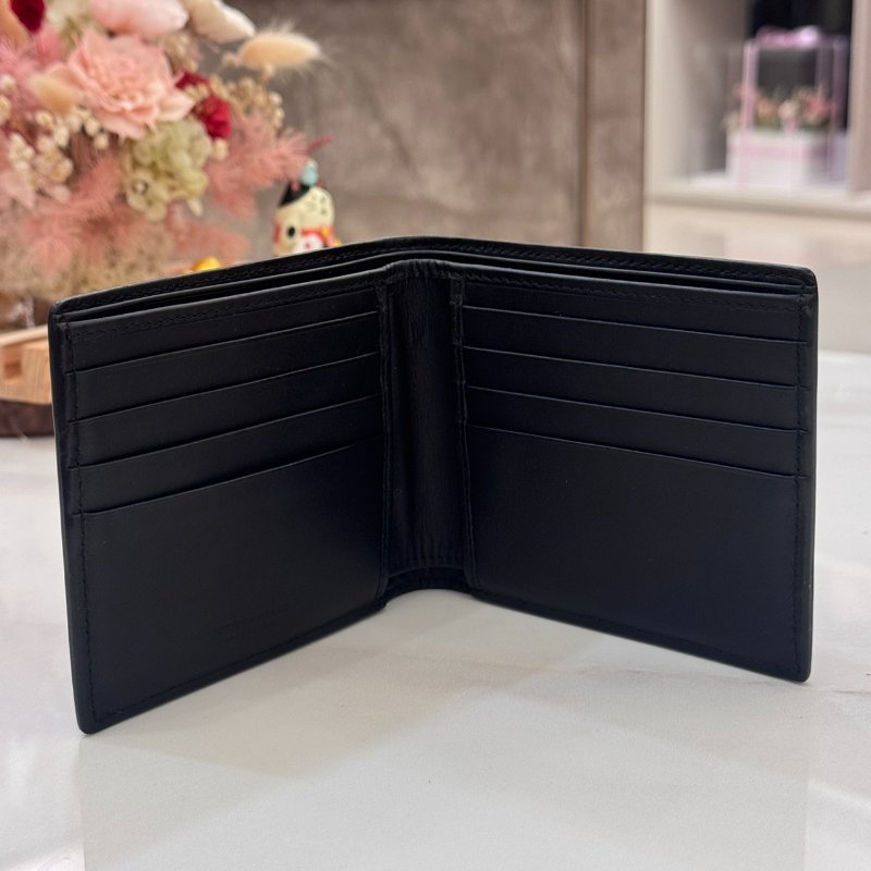 *SHIHNA名牌精品*Bottega Veneta黑色編織小牛皮短夾-1