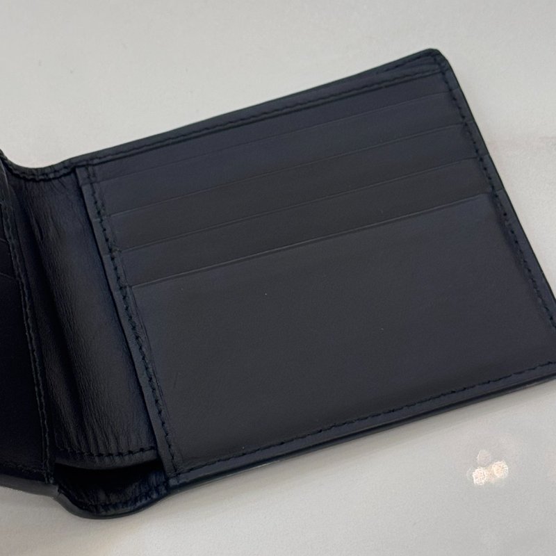 *SHIHNA名牌精品*Bottega Veneta黑色編織小牛皮短夾-5