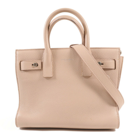 SAINT LAURENT 牛皮皮革2 way Shoulder Bag銀扣手挽肩背兩用袋