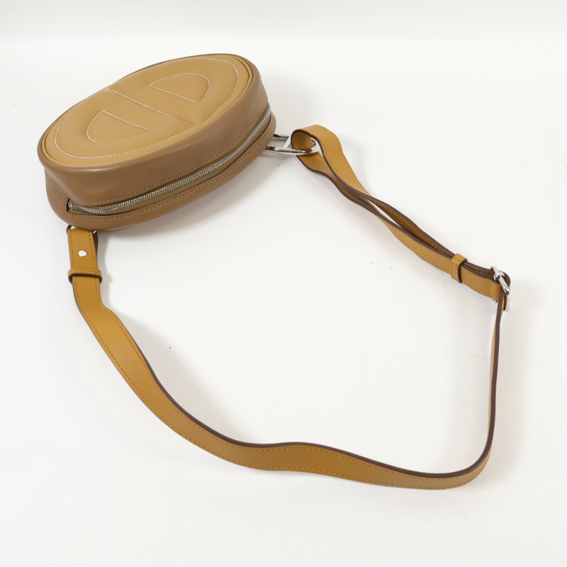 HERMES Swift皮革In the loop銀扣肩背袋Biscuit-3