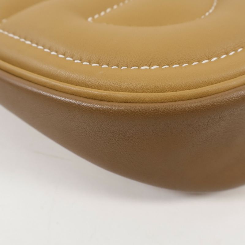 HERMES Swift皮革In the loop銀扣肩背袋Biscuit-6