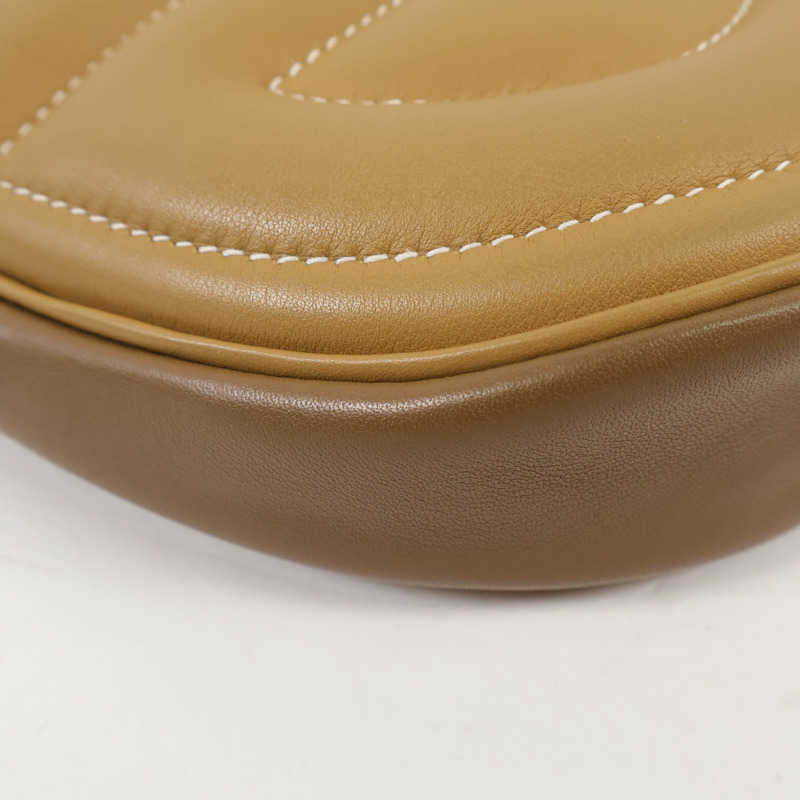 HERMES Swift皮革In the loop銀扣肩背袋Biscuit-8