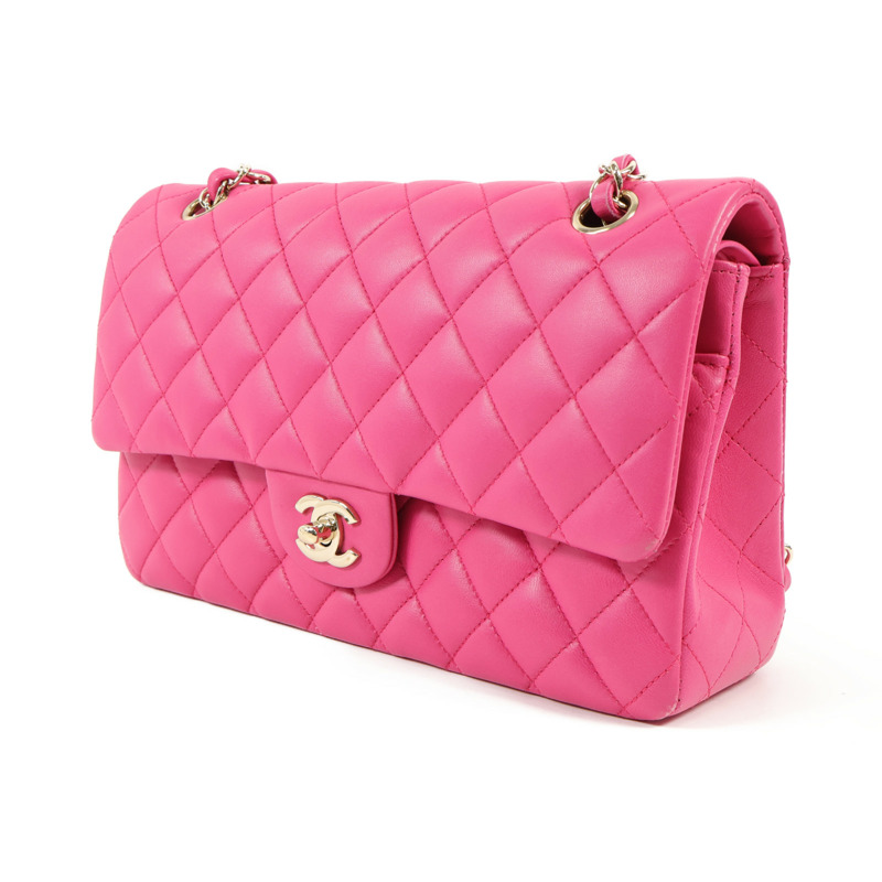 CHANEL 羊皮皮革Classic 25銀扣鏈帶肩背袋-2