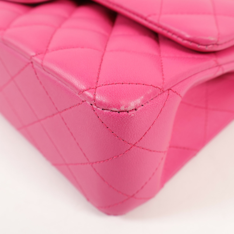 CHANEL 羊皮皮革Classic 25銀扣鏈帶肩背袋-6