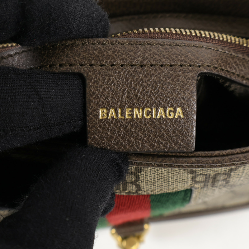 BALENCIAGA 塗層帆布Hacker Hobo Small金扣手挽袋-6