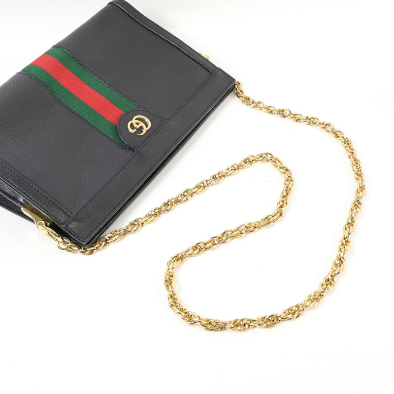GUCCI 牛皮皮革Ophidia GG金扣鏈帶肩背袋-10