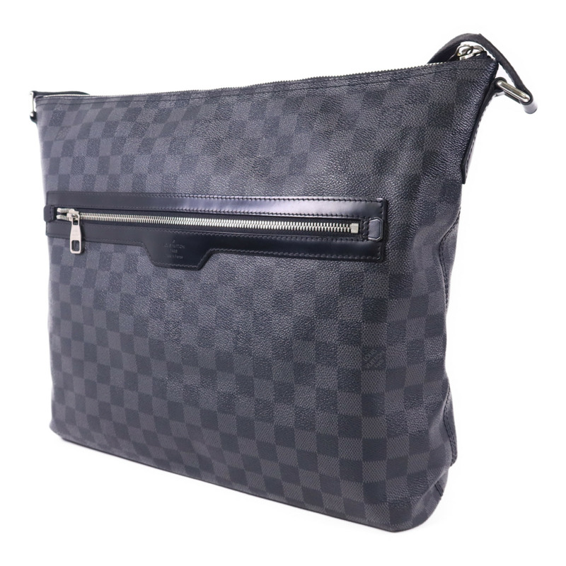 LOUIS VUITTON Damier Graphite Mick GM銀扣肩背袋-2