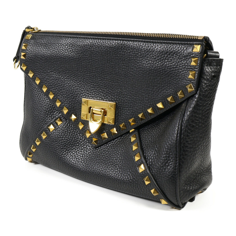 Valentino 牛皮皮革Shoulder Bag金扣肩背袋-2