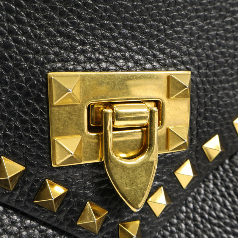 Valentino 牛皮皮革Shoulder Bag金扣肩背袋-6