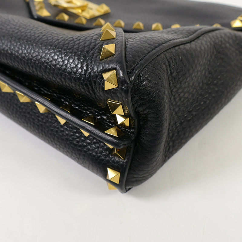 Valentino 牛皮皮革Shoulder Bag金扣肩背袋-9