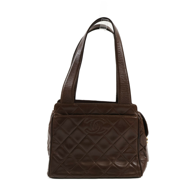 CHANEL 羊皮皮革Vintage Hand Bag金扣手挽袋-0