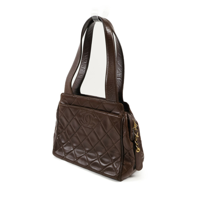 CHANEL 羊皮皮革Vintage Hand Bag金扣手挽袋-2