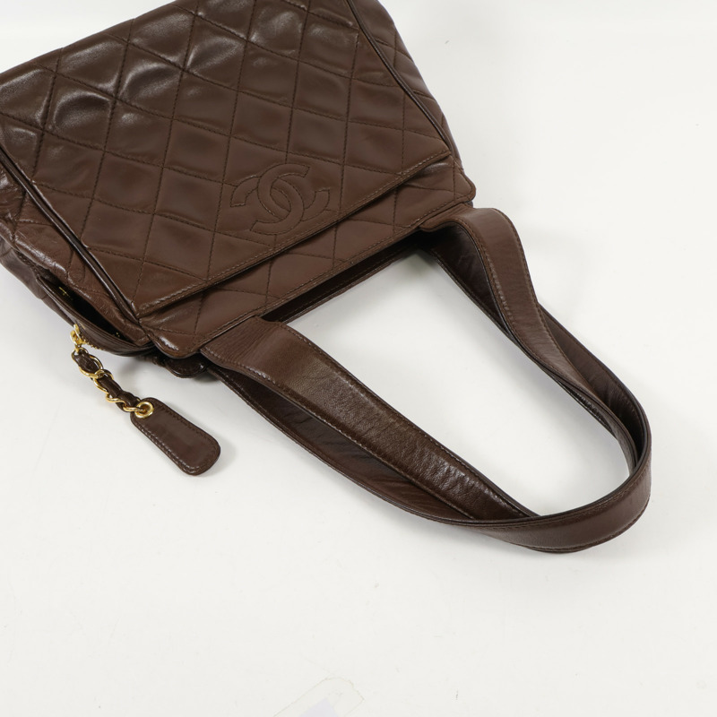 CHANEL 羊皮皮革Vintage Hand Bag金扣手挽袋-4