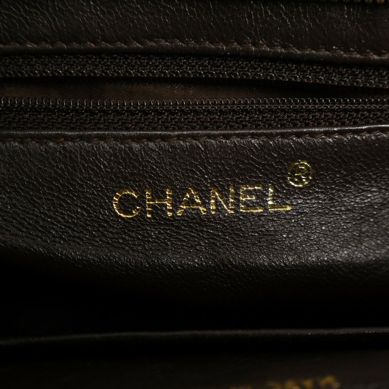 CHANEL 羊皮皮革Vintage Hand Bag金扣手挽袋-6