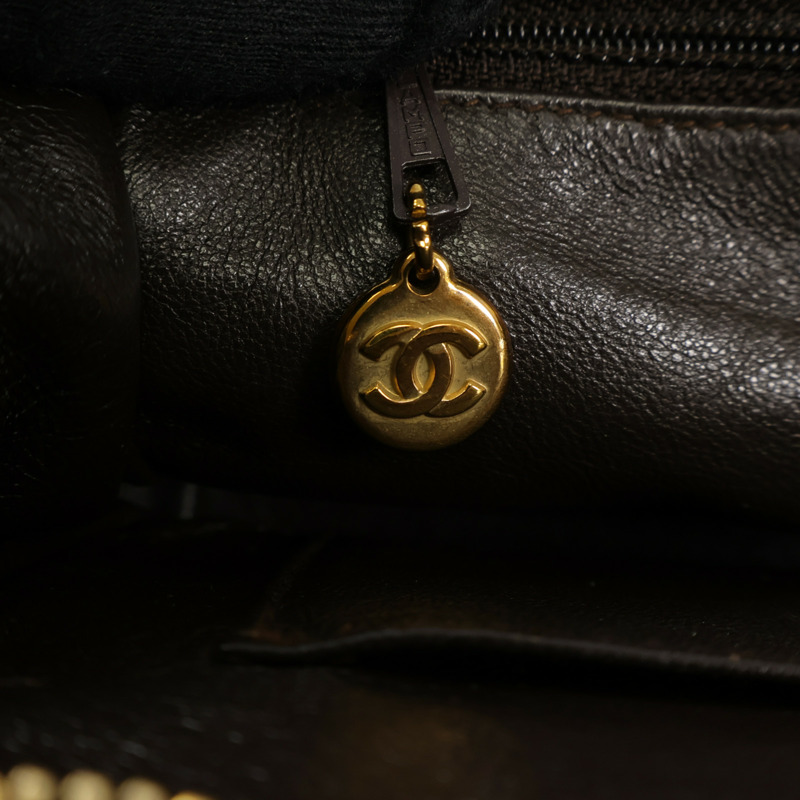 CHANEL 羊皮皮革Vintage Hand Bag金扣手挽袋-7