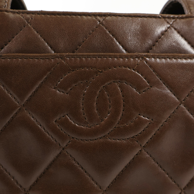 CHANEL 羊皮皮革Vintage Hand Bag金扣手挽袋-8