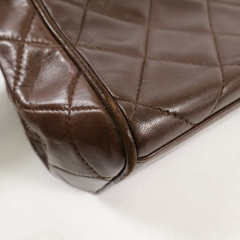 CHANEL 羊皮皮革Vintage Hand Bag金扣手挽袋-9