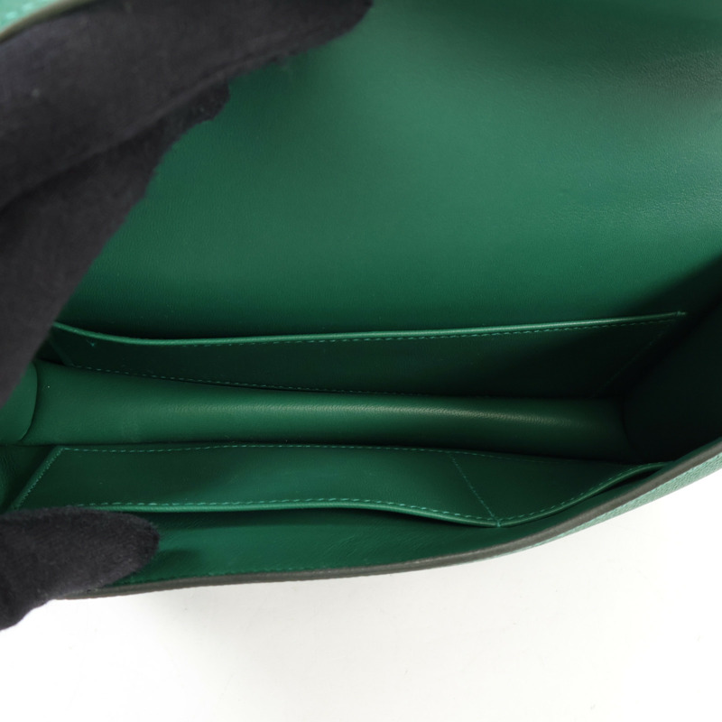 HERMES Epsom皮革Constance Elan銀扣肩背袋Vert Moyen-10