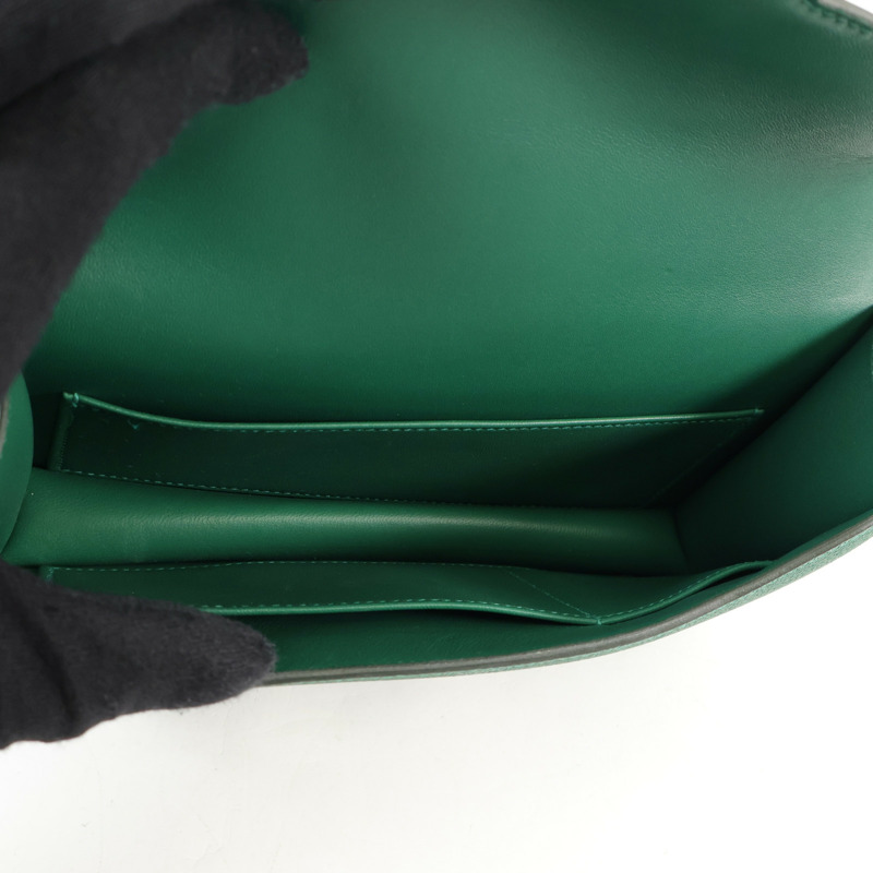 HERMES Epsom皮革Constance Elan銀扣肩背袋Vert Moyen-11