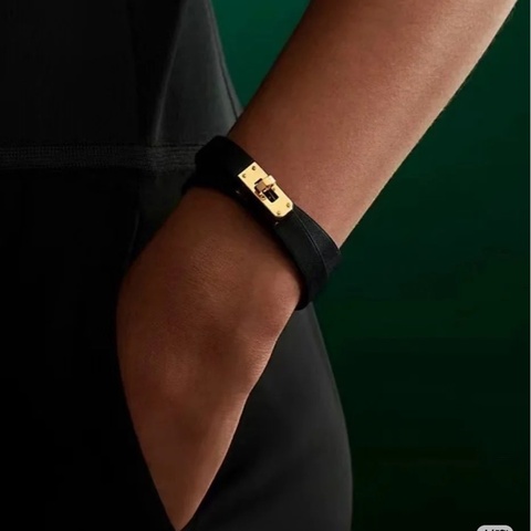 Hermes Kelly 黑金皮手環 T4尺寸 疊戴好美 🖤 全新 可送禮🎁