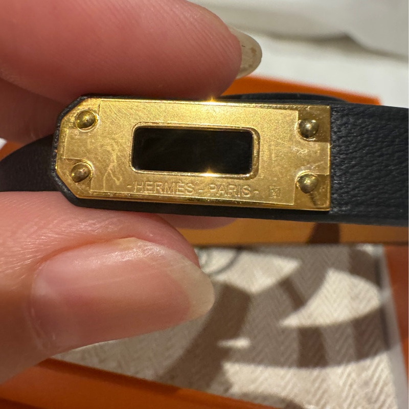 Hermes Kelly 黑金皮手環 T4尺寸 疊戴好美 🖤 全新 可送禮🎁-4
