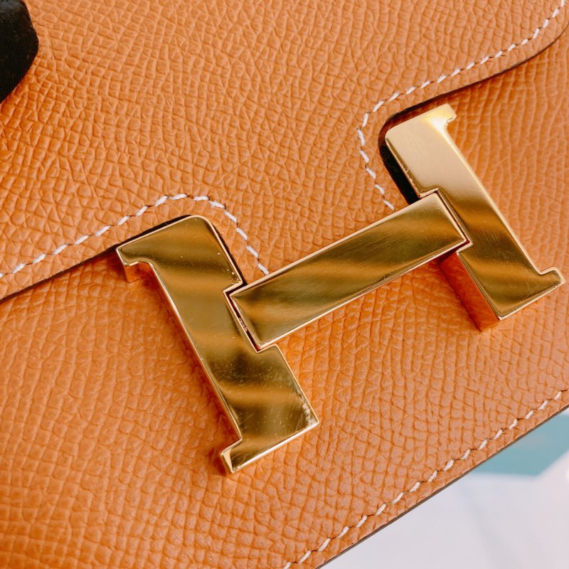 MS0375 Hermes 愛馬仕 康康 錢包 銀包 卡包 棕色 Constance Slim Wallet Epsom Gold x GHW-13