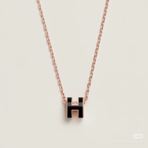 Hermes Mini POP H項鍊 黑/玫瑰金 🖤 超美氣質配色 全新品