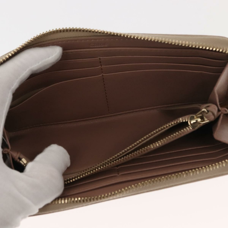 【日本直送】Chloe Sense 長版皮夾 皮革 米色 正品 148479-8