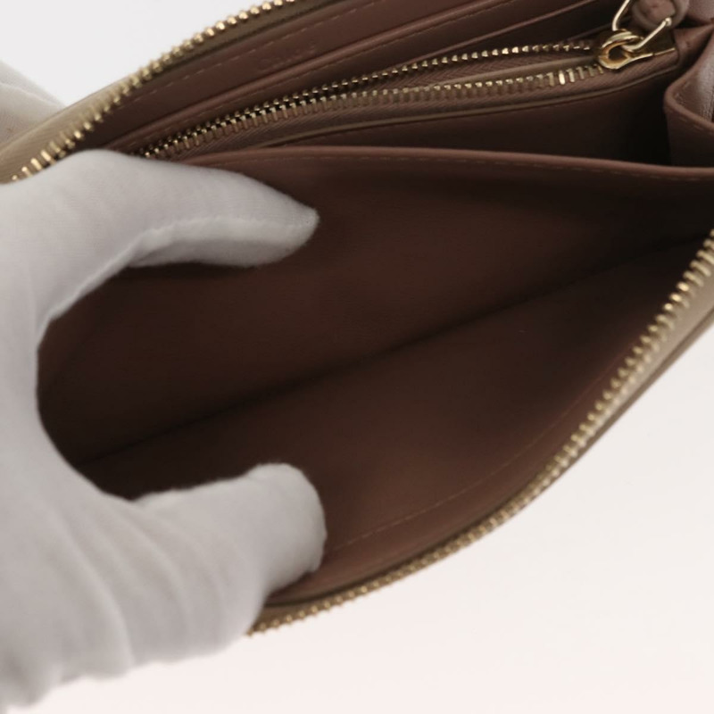 【日本直送】Chloe Sense 長版皮夾 皮革 米色 正品 148479-18