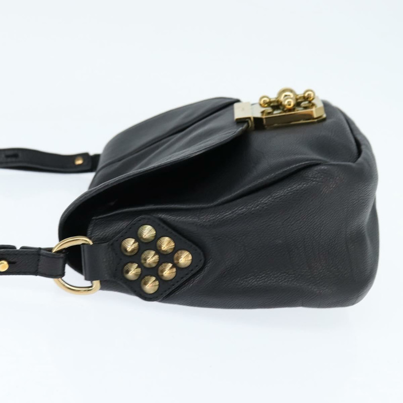 【日本直送】Chloe Elsie 單肩包 皮革 黑色 金色 正品 148917-2