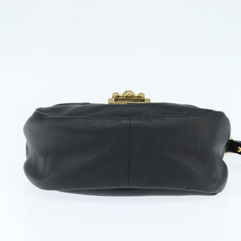 【日本直送】Chloe Elsie 單肩包 皮革 黑色 金色 正品 148917-4
