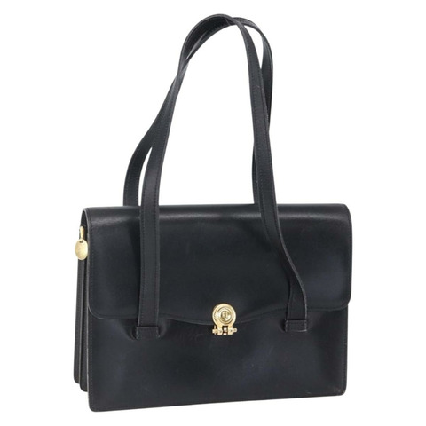 Christian Dior 手提包 皮革 黑色 金色 正品 150570