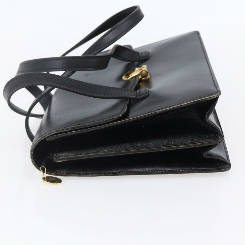 【日本直送】Christian Dior 手提包 皮革 黑色 金色 正品 150570-2