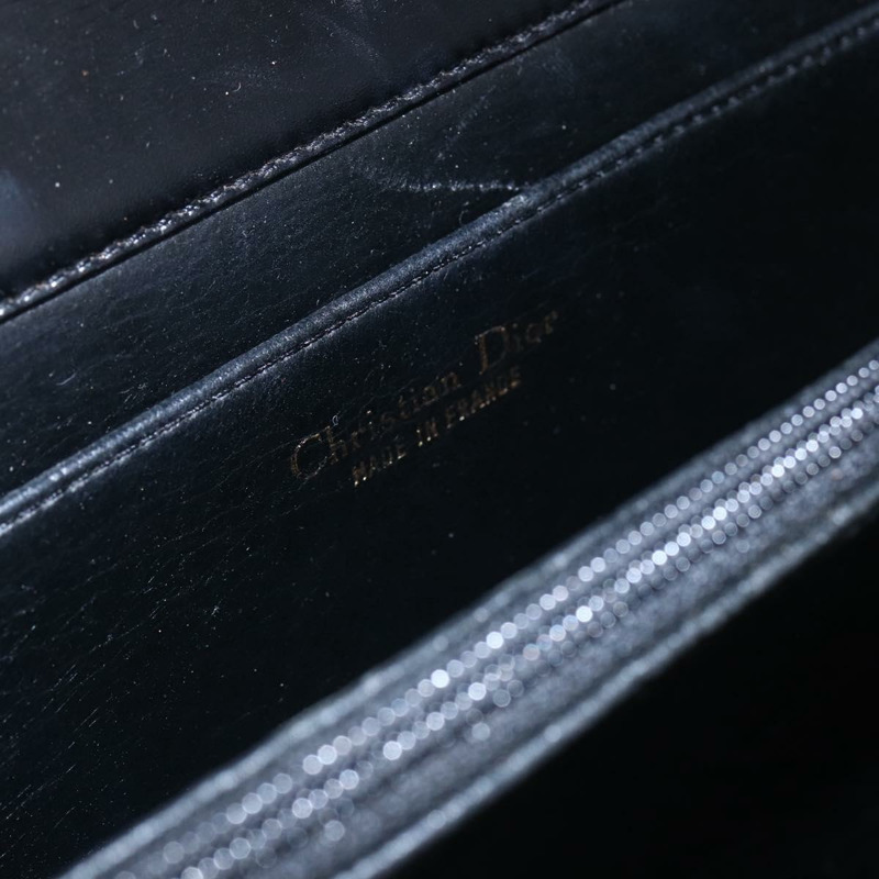 【日本直送】Christian Dior 手提包 皮革 黑色 金色 正品 150570-9