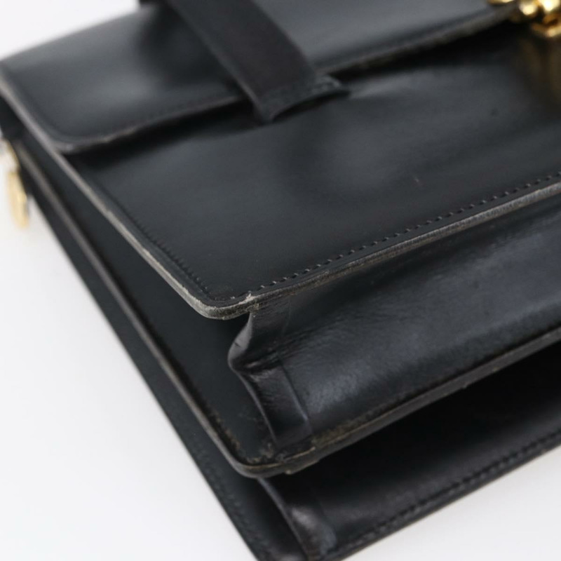 【日本直送】Christian Dior 手提包 皮革 黑色 金色 正品 150570-13