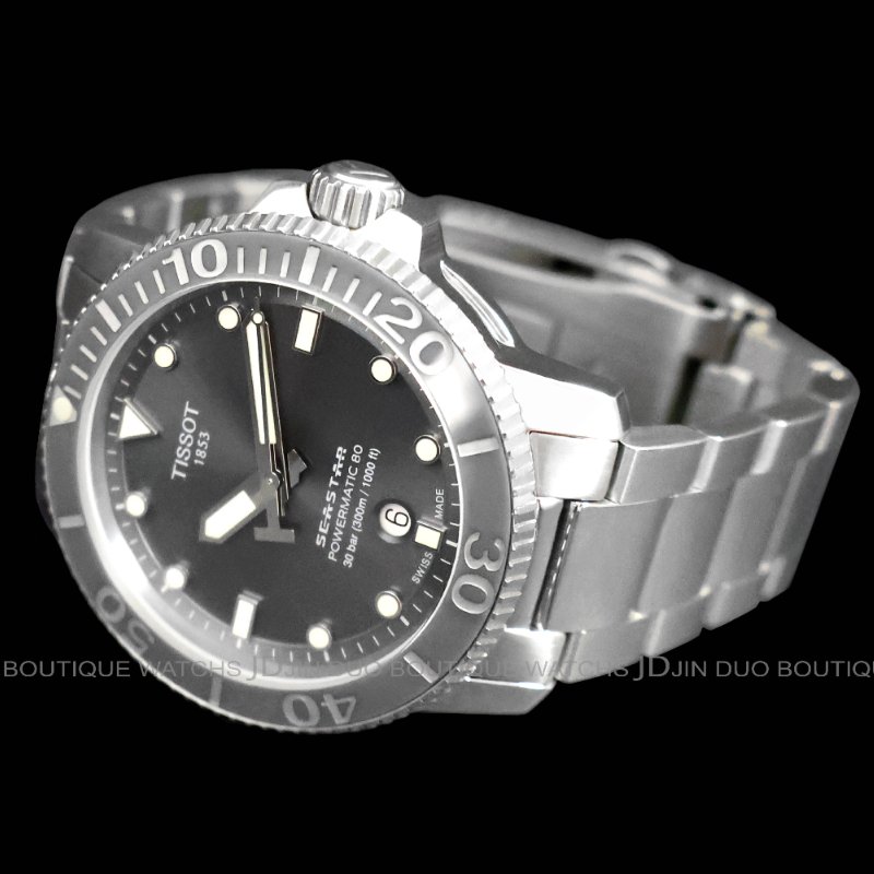 金鐸精品~2490 TISSOT 天梭 SEASTAR海洋之星43mm灰色面盤 自動上鍊潛水男錶-3