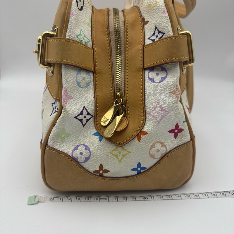 Lv 路易威登中古白三彩Claudia 克劳迪亚手提单肩包-3