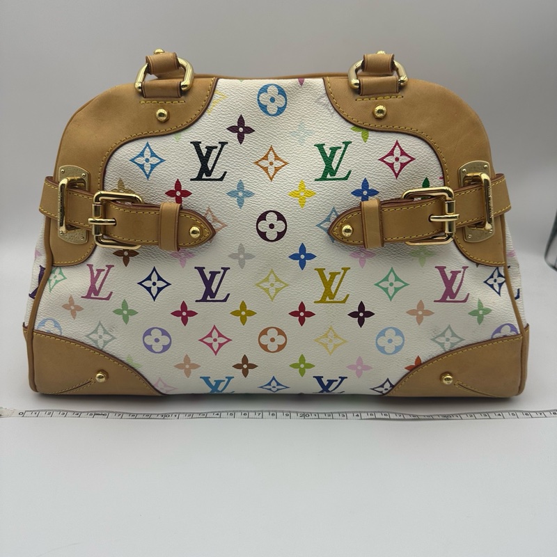 Lv 路易威登中古白三彩Claudia 克劳迪亚手提单肩包-4