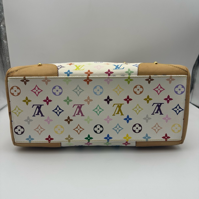 Lv 路易威登中古白三彩Claudia 克劳迪亚手提单肩包-6