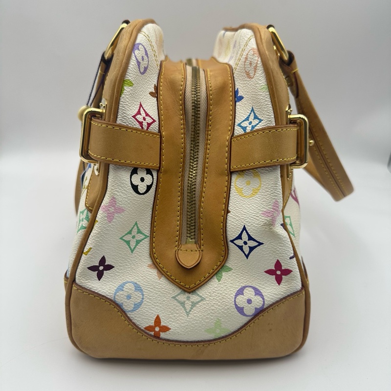 Lv 路易威登中古白三彩Claudia 克劳迪亚手提单肩包-8